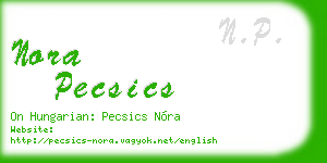 nora pecsics business card